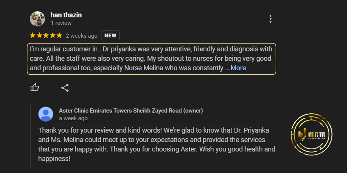 Encourage patient reviews for Dubai clinics to boost Google Business Profile rankings in 2024